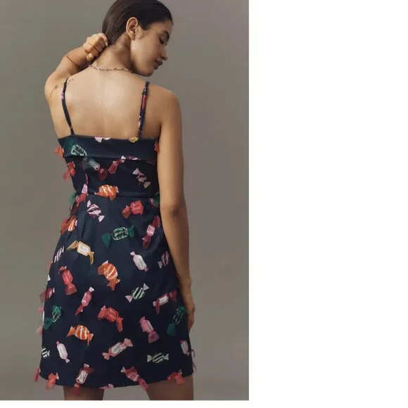 Anthropologie Maeve Printed Buttondown Mini Dress size 10 blue NEW NWT - Picture 5 of 9